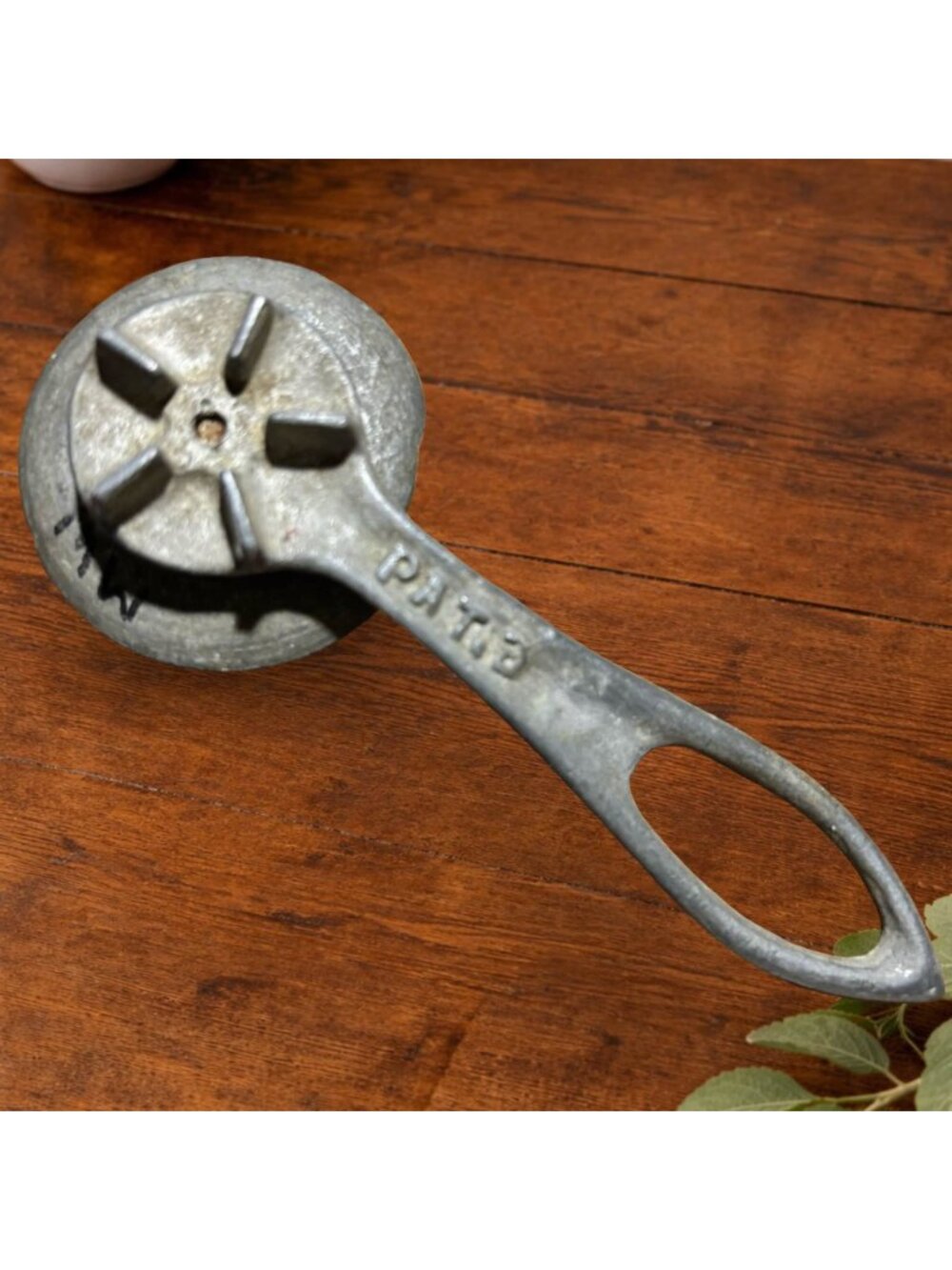 Vintage Cast Aluminum Biscuit Cutter With Handle And Fluted Design - Picture 6 of 7